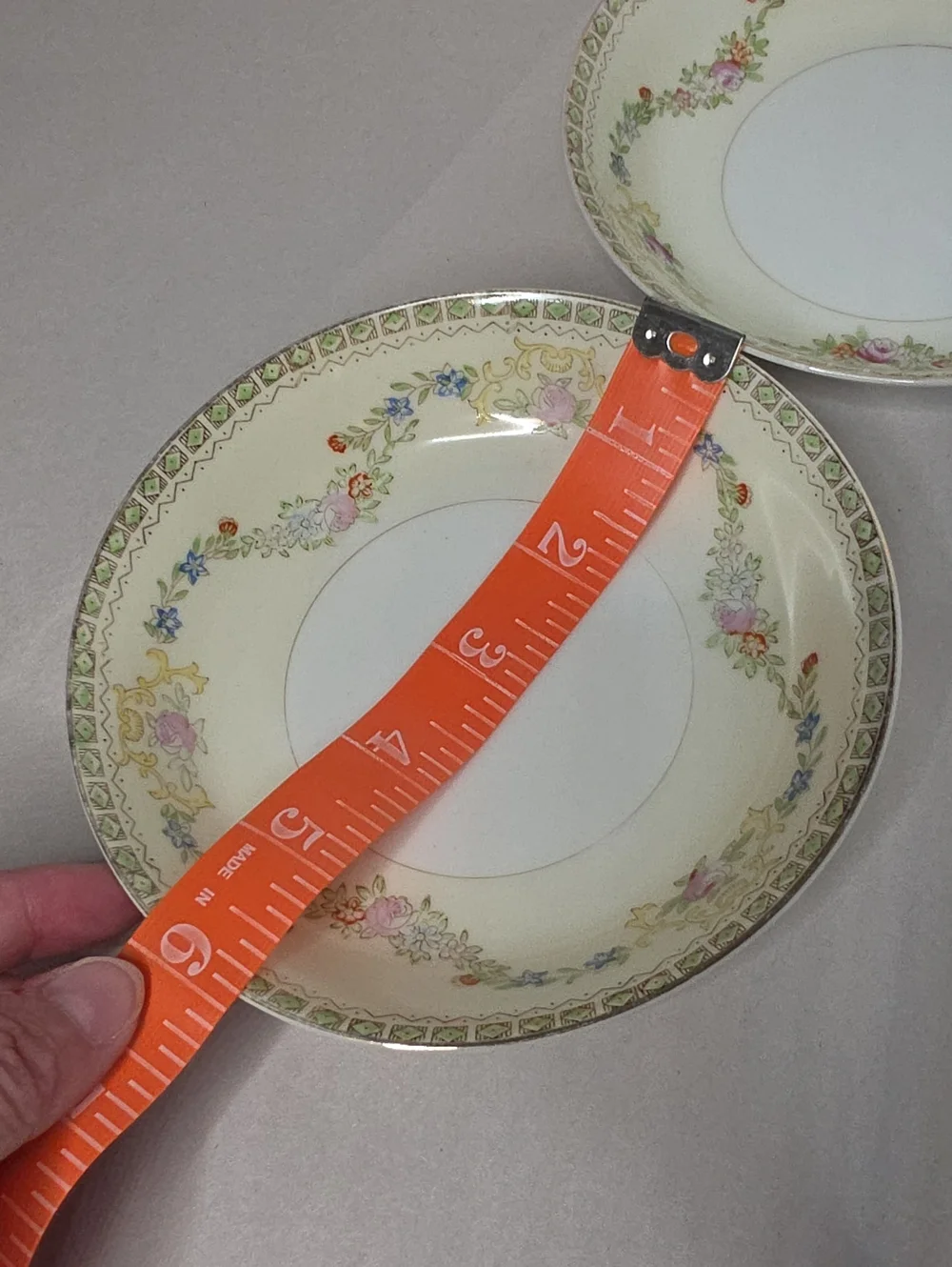 Vintage Floral Rim Porcelain Dinner Bowls By Sampy - Virginia Pattern - Set Of 2